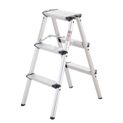 HOMCOM 3-Step Folding Aluminum Step Ladder