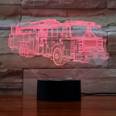 Idee Monto Fire Car 7 Color 3D Illusion Night Light