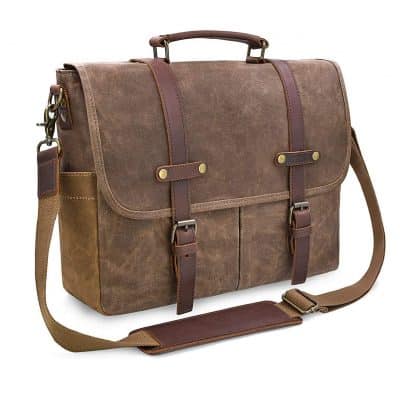 NEWHEY Men’s 15.6-Inches Vintage Genuine Leather Computer Bag