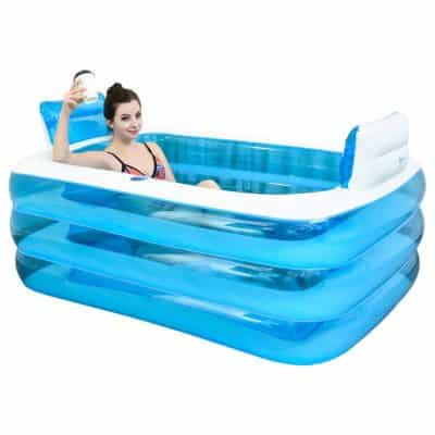 PPBathtub XL Blue Inflatable Plastic Portable Bathtub
