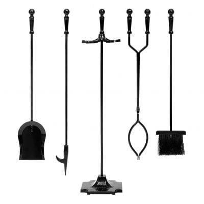 Best Choice Products Indoor Outdoor Fireplace Tool Set – Black