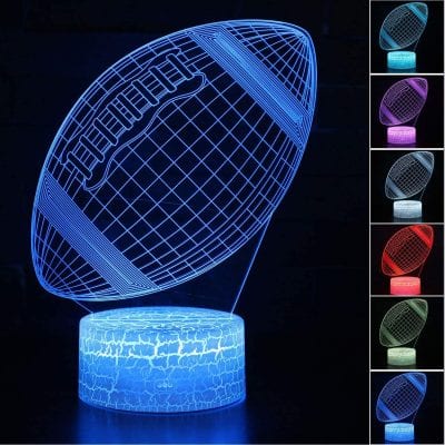 Palawell 3D Illusion 16 Color Changing Football 3D Night Light