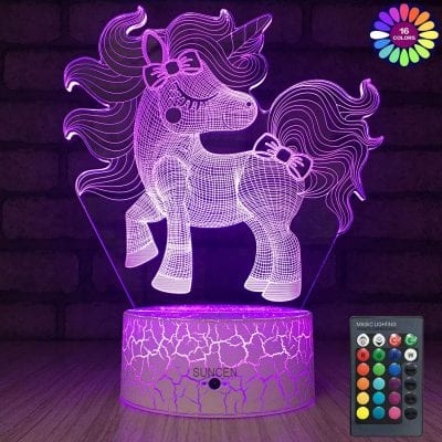 SUNCEN Unicorn Lamp 16 Colors 3D Night Light