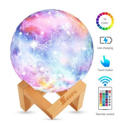 SEGOAL Moon Night Light Lamp with 16 Colors- USB Rechargeable
