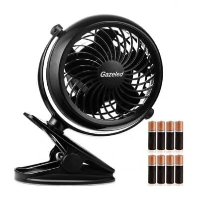 Gazeled Battery Operated 5 Inch Cordless Stroller Fans for Bed, Car