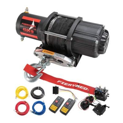 FIERYRED 12V 4500LBS Electric Synthetic Rope Winch
