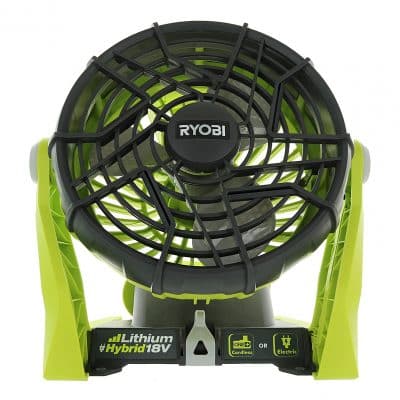 Ryobi P3320 Hybrid 18 Volt AC Powered, One+ Battery Adjustable Fan