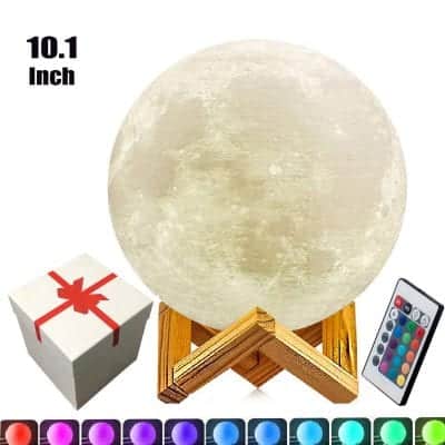 SUPER3DMALL 10.1" Large Moon Lamp with Remote Control