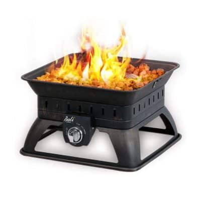 BALI OUTDOORS Portable Fire Pit Firepit Tailgate Gas, Black