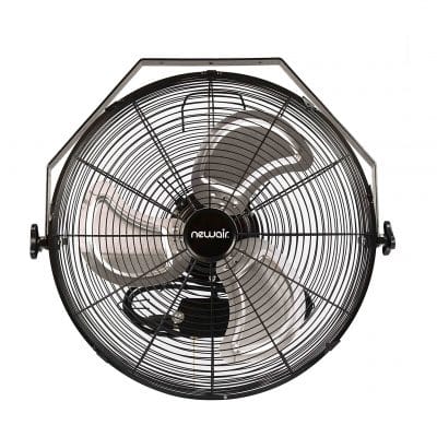 NewAir 18 inches High-Velocity Wall Mount Fan with 3 Speed Settings, Black