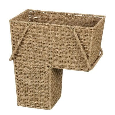 Household Essentials ML-5647 Wicker Stair Basket with Handle