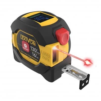 LEXIVON 2-IN-1 Digital Laser Tape Measure 130FT Laser and 16FT Measuring Tape