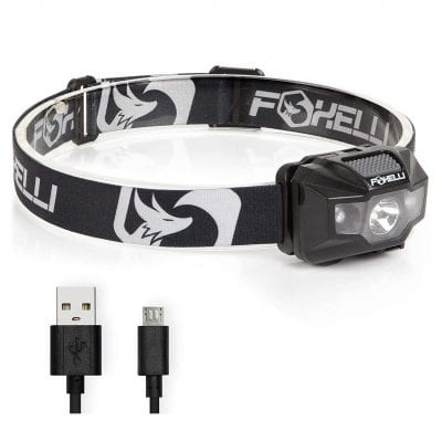 Foxelli Bright Led USB Rechargeable Compact Headlamp