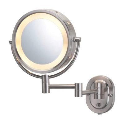 Jerdon HL65N 8-Inch Lighted Wall Mount Makeup Mirror