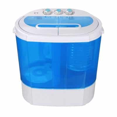 SUPER DEAL Portable Mini Twin Tub Compact Washing Machine with Drain Hose