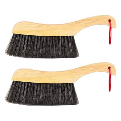 Feenm Wood Handle Soft Natural Bristle Cleaning Brush