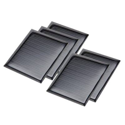 The 5-piece Uxcell Mini Solar Cell Panel (50 by 43 mm)