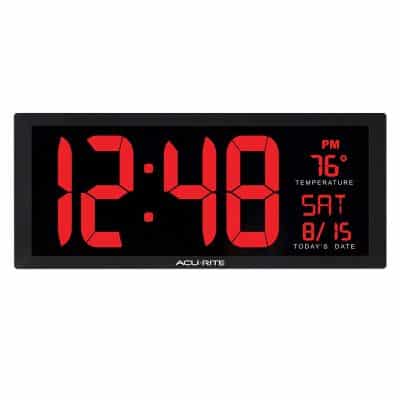 AcuRite 75127M 14.5 Inch Large Red Oversized LED Clock