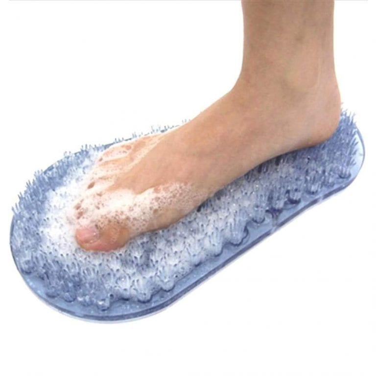 Foot Scrubber. Soaped feet. Soapy feet. Sole body. Cleaning feet