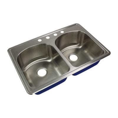 Transolid MTDD33229-4 Meridian Double Bowl Kitchen Sink