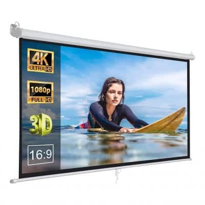 Zeny 100" HD Projection Pull Down Projector Screen