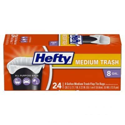 Hefty Flap Tie Medium 8 Gallon Trash Bags