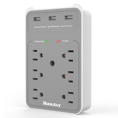 Huntkey 6-Outlets Surge Protector - 3 USB Charging Ports