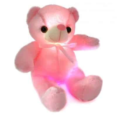 Houwsbaby Glow Teddy Bear 12 Inches Pink
